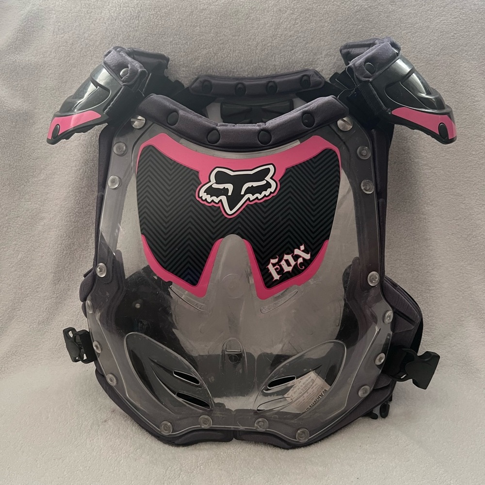 Fox racing girls black and pink chest protector